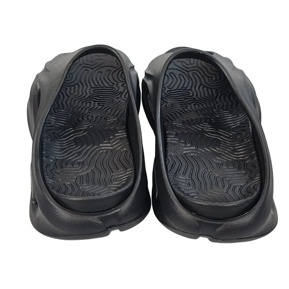 Pretty Little Things Womens US 7‎ Black Cut Out Rubber Ribbed Sole Slide Shoes
